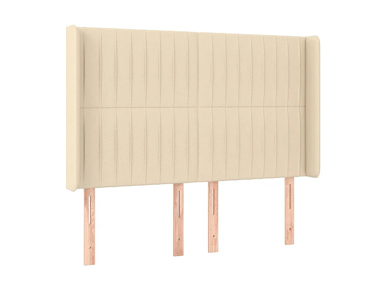 Hoofdbord met randen 147x16x118/128 cm stof crèmekleurig NL170504