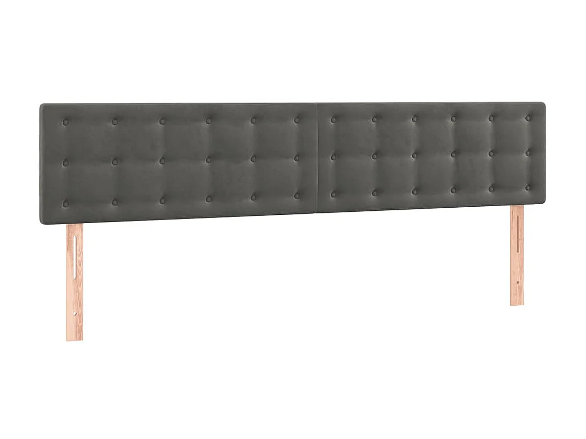 Tête de lit à LED Gris foncé 200x5x78/88 cm Velours POI93546 BonneVie Meuble