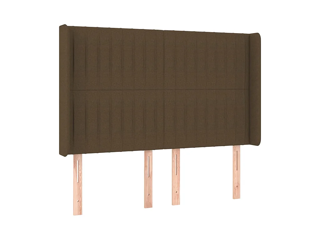 Tête de lit avec oreilles Marron foncé 147x16x118/128 cm Tissu POI44746 BonneVie Meuble