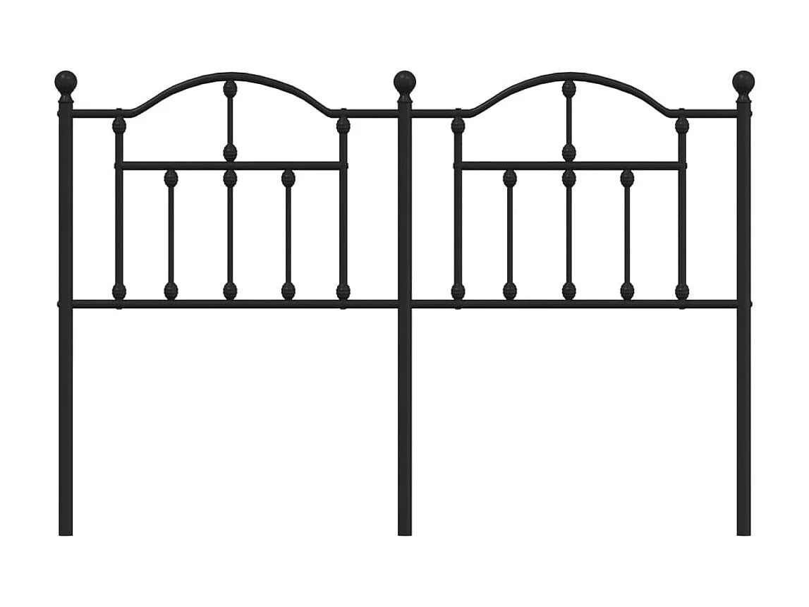 Tête de lit métal noir 135 cm POI23564 BonneVie Meuble