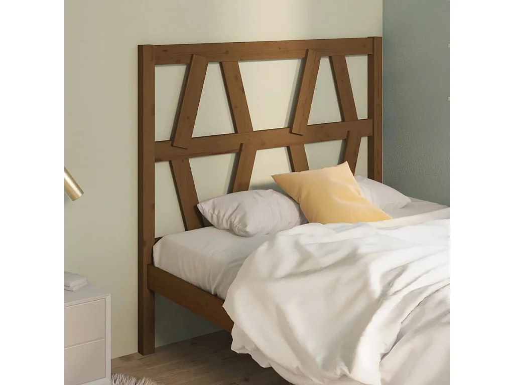 Tête de lit Marron miel 81x4x100 cm Bois massif de pin POI38174 BonneVie Meuble