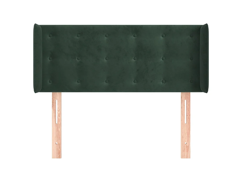 Cabeceira de cama c/ abas veludo 83x16x78/88 cm verde-escuro PT435743
