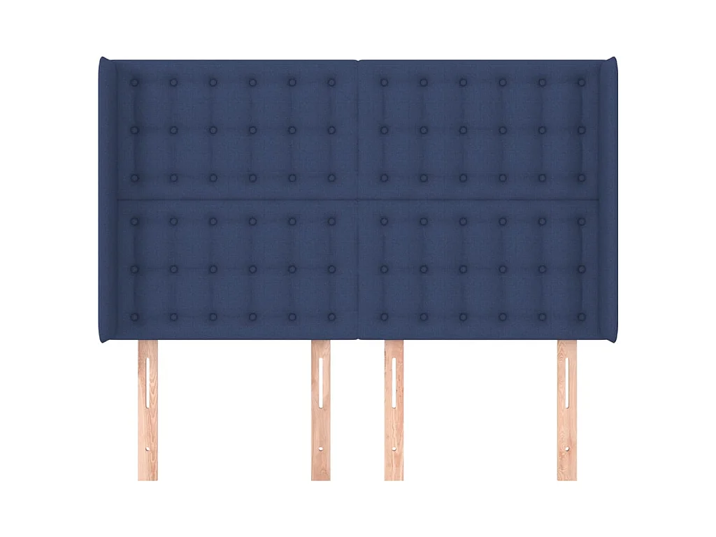 Kopfteil,Bettkopfteil mit Ohren Blau 147x16x118/128 cm Stoff -gkd260380