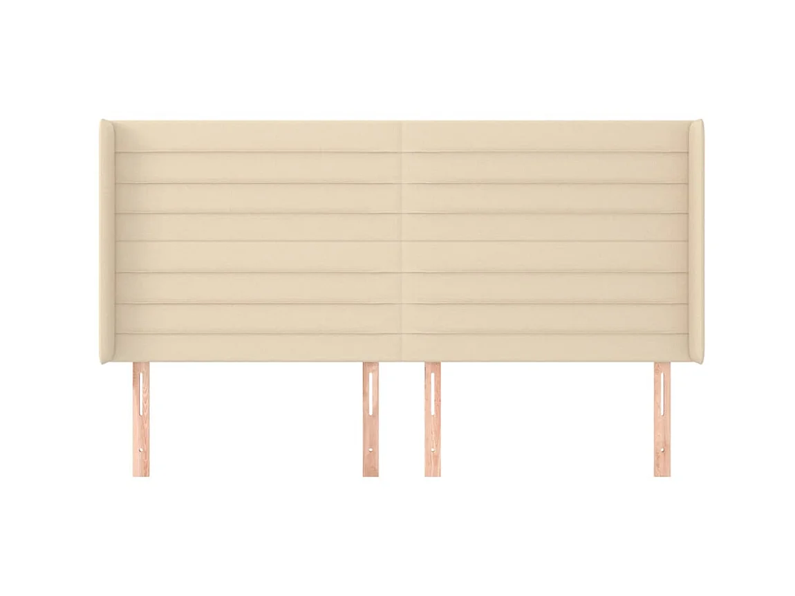 Kopfteil,Bettkopfteil mit Ohren Creme 203x16x118/128 cm Stoff -gkd200614