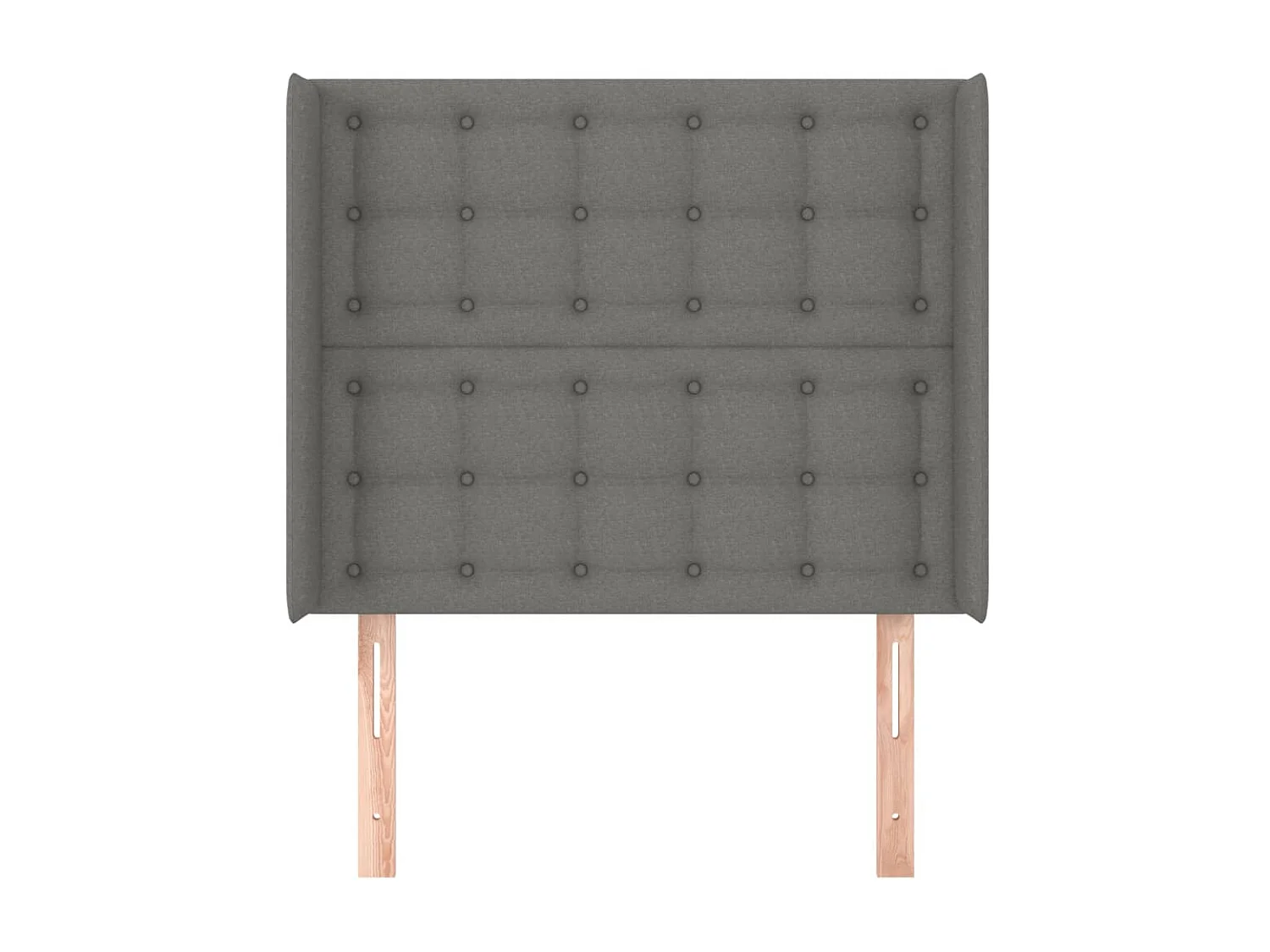 Tête de lit avec oreilles Gris foncé 103x16x118/128 cm Tissu POI36220 BonneVie Meuble