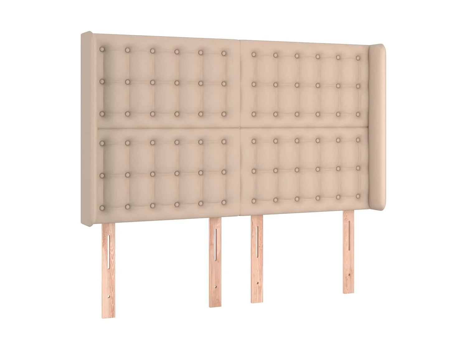 Cabeceira cama c/ LED couro artif. 147x16x118/128 cm cappuccino PT672962