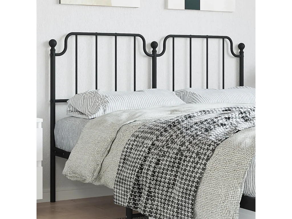 Tête de lit métal noir 150 cm POI66310 BonneVie Meuble