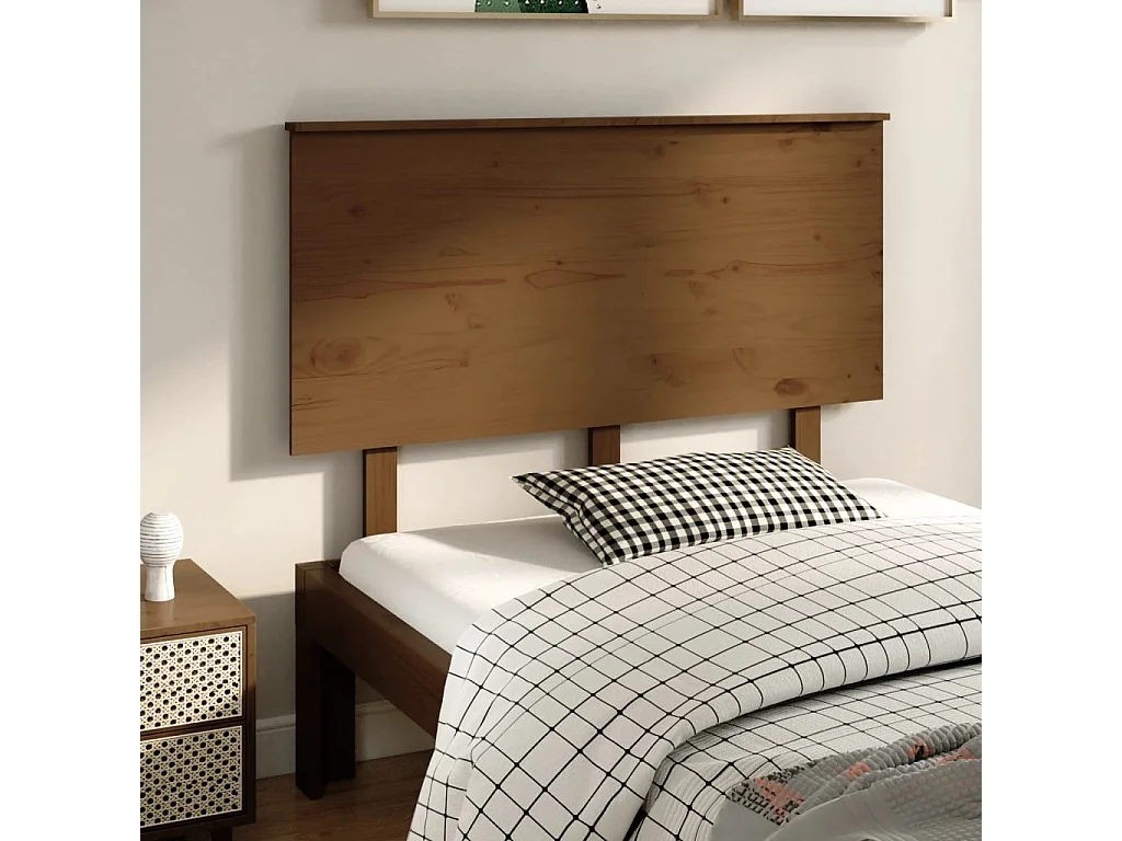 Testiera | Testata del letto per Letto ambra 124x6x82,5cm in Legno Massello di Pino