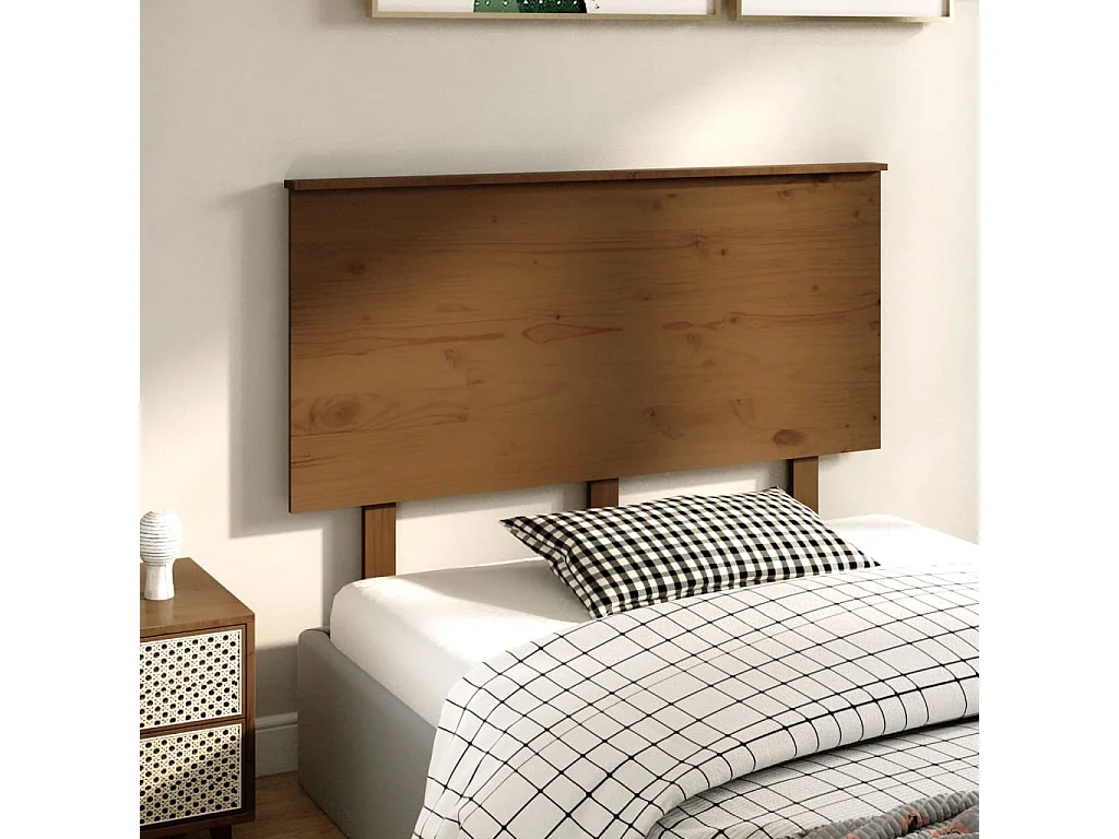 Testiera | Testata del letto per Letto ambra 124x6x82,5cm in Legno Massello di Pino