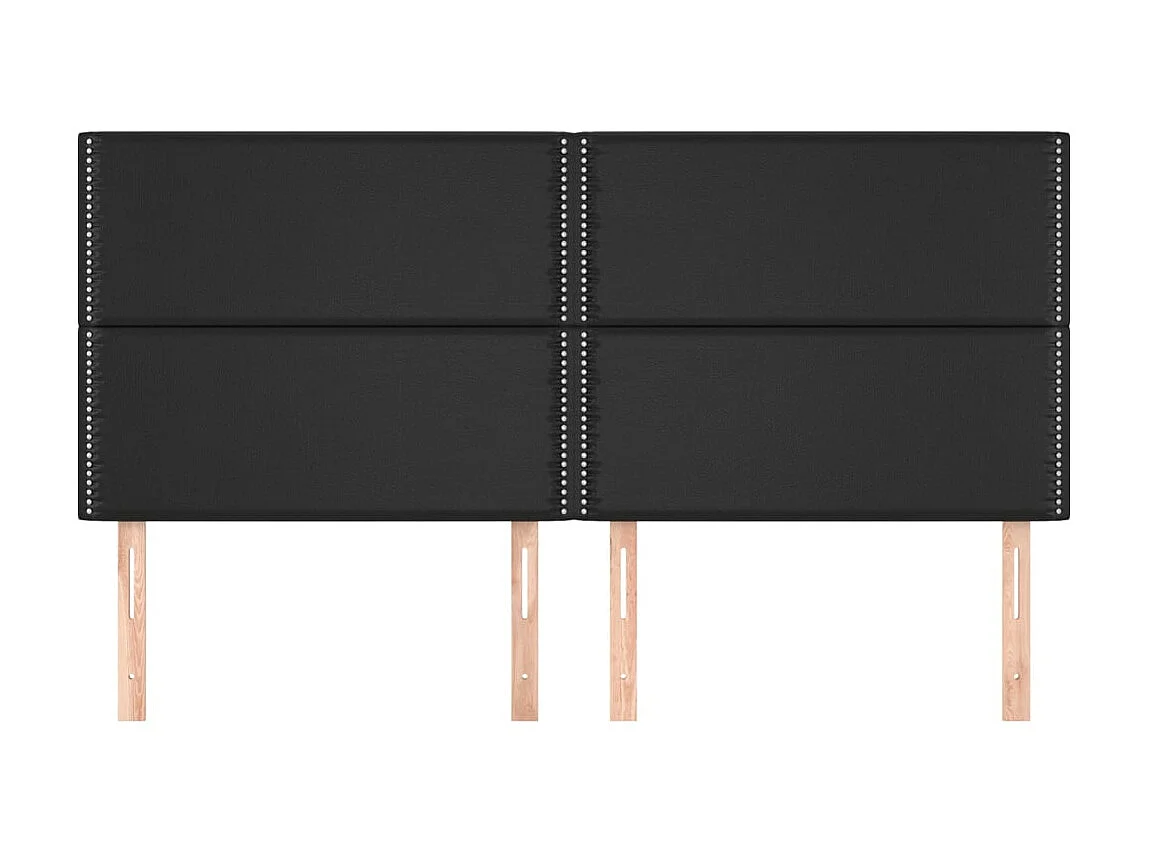 Cabeceira de cama 4 pcs couro artificial 90x5x78/88 cm preto PT305613