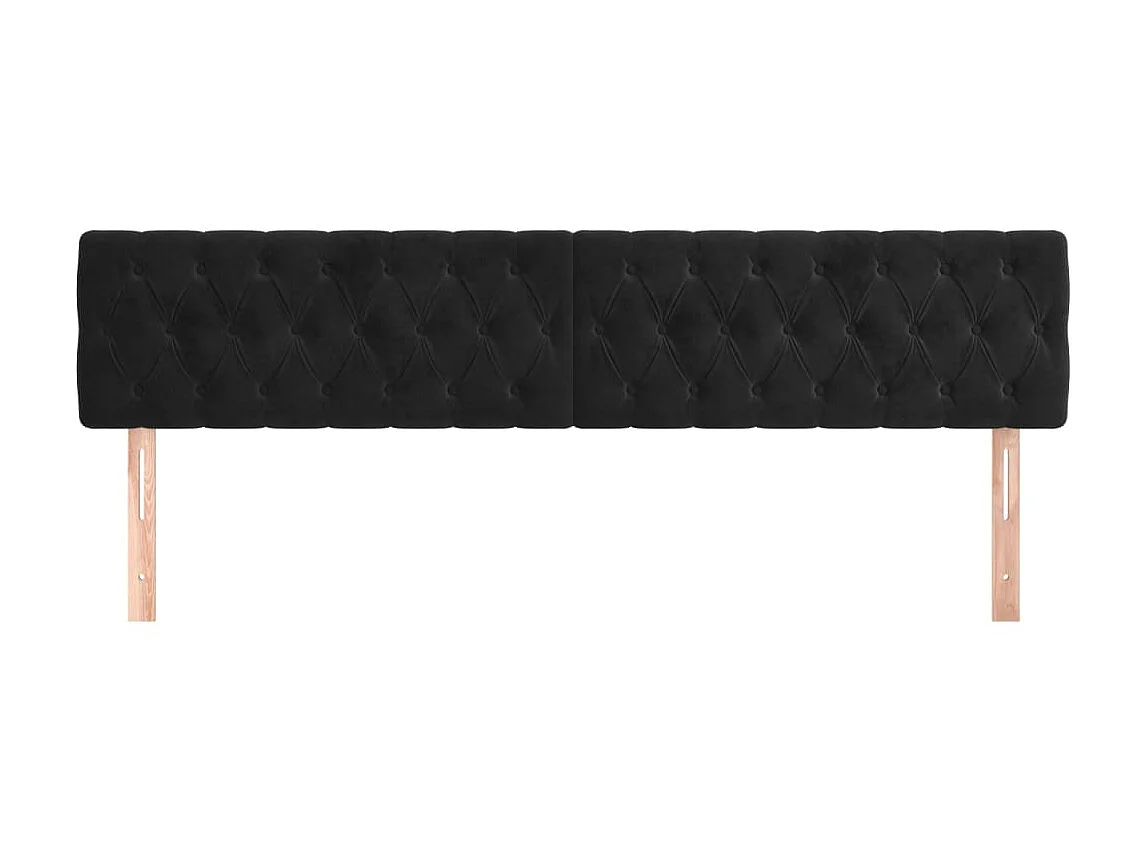 2 Pz Testiere Nero 100 x 7 x 78/88 cm in Velluto CFW787333