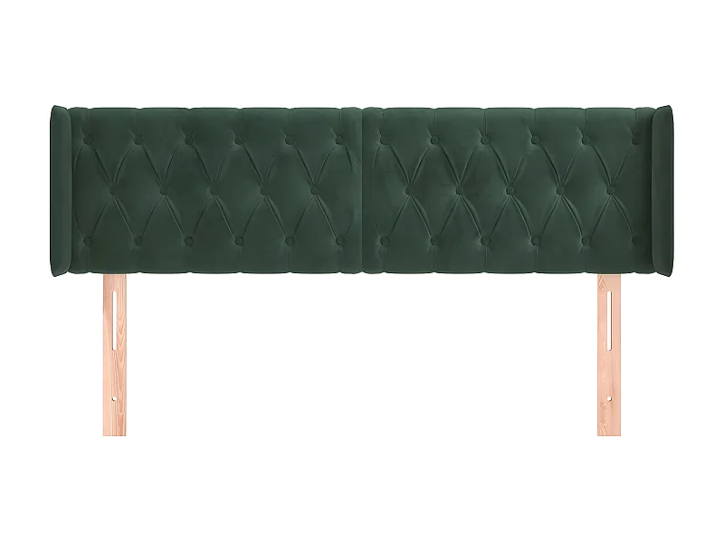 Tête de lit avec oreilles Vert foncé 147x16x78,88 cm Velours LKC43176 BonneVie Meuble
