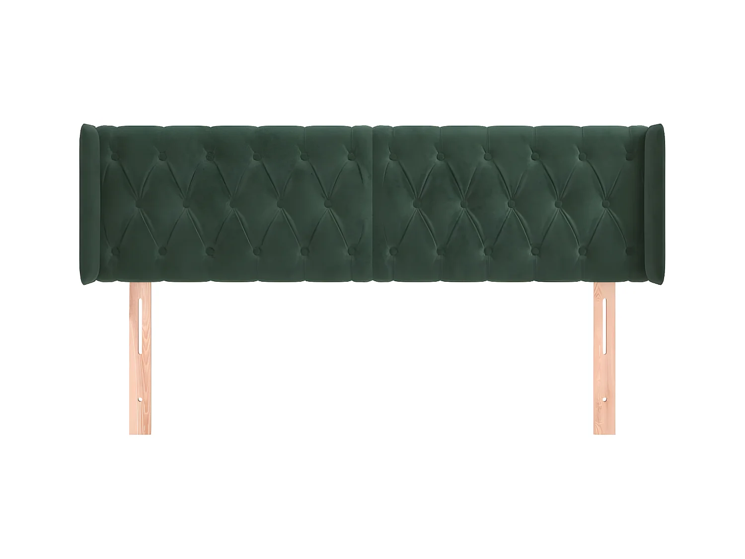 Testiera | Testata del letto ad Orecchio Verde Scuro 147x16x78/88 cm in Velluto