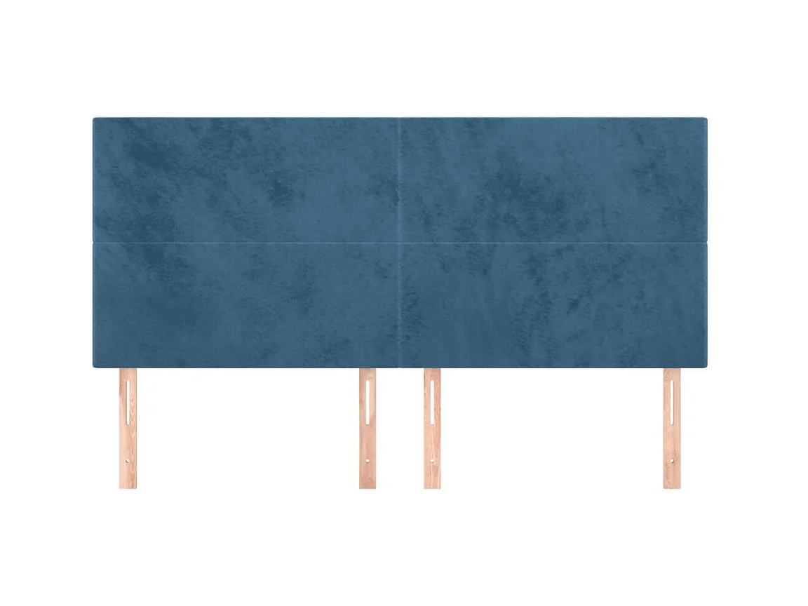 Cabeceros 4 unidades de terciopelo azul oscuro 80x5x78/88 cm ES27506