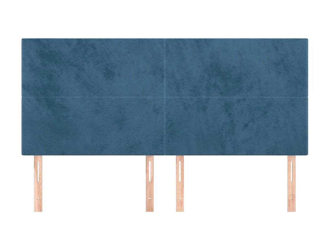 Cabeceros 4 unidades de terciopelo azul oscuro 80x5x78/88 cm ES27506