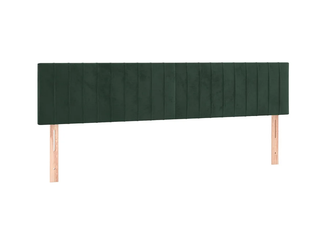 Têtes de lit 2 pcs Vert foncé 100x5x78/88 cm Velours POI28998 BonneVie Meuble