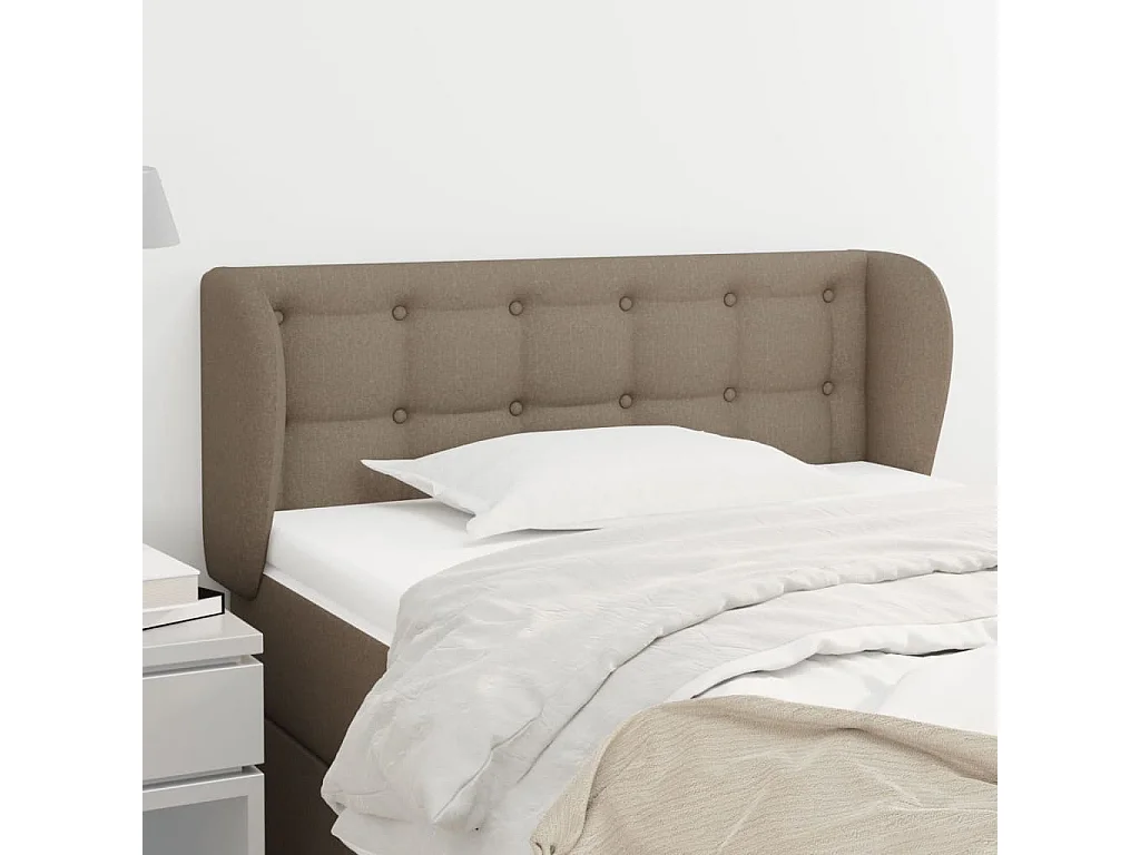 Tête de lit avec oreilles Taupe 93x23x78/88 cm Tissu POI21347 BonneVie Meuble