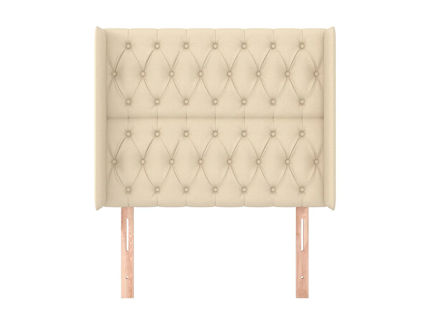 Testiera | Testata del letto ad Orecchio Crema 103x16x118/128 cm in Tessuto