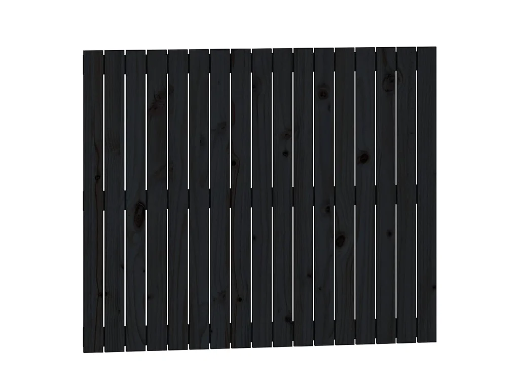 Cabecero de cama de pared madera maciza pino negro 108x3x90 cm ES53517