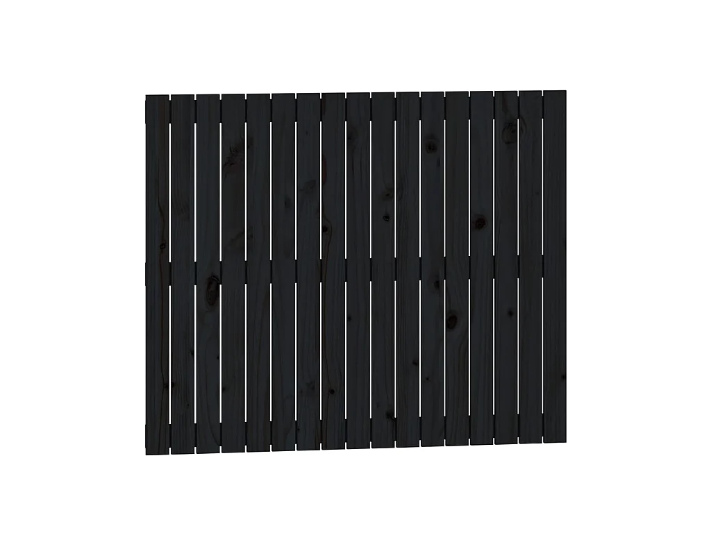 Testiera | Testata del letto da Parete Nera 108x3x90 cm in Legno Massello di Pino