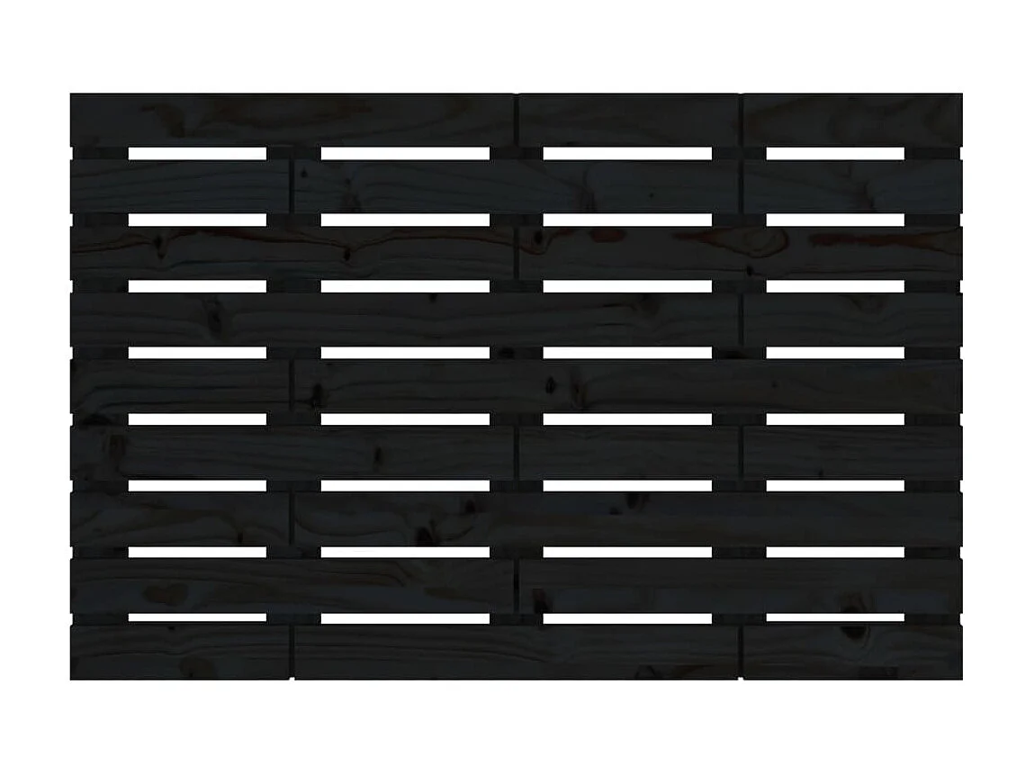 Cabecero de cama de pared madera maciza pino negro 106x3x63 cm ES30034