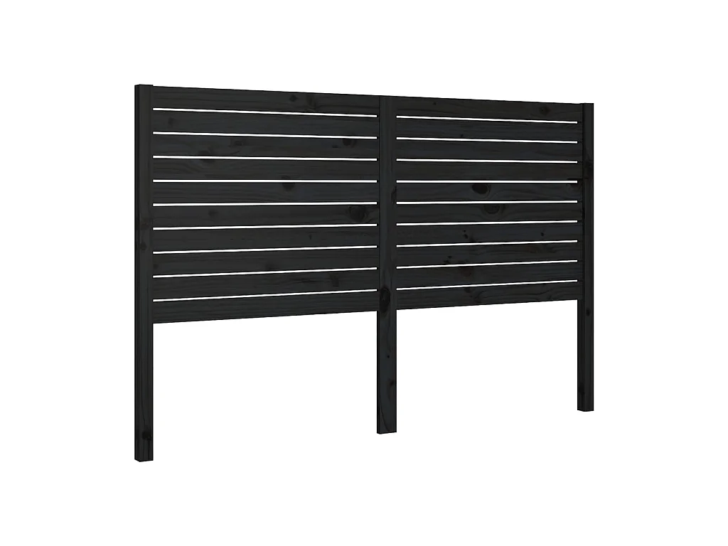 Tête de lit Noir 186x4x100 cm Bois massif de pin POI58343 BonneVie Meuble