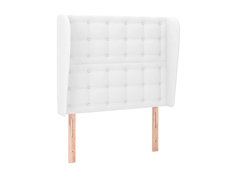 Cabeceira cama c/ abas couro artificial 103x23x118/128cm branco PT367750