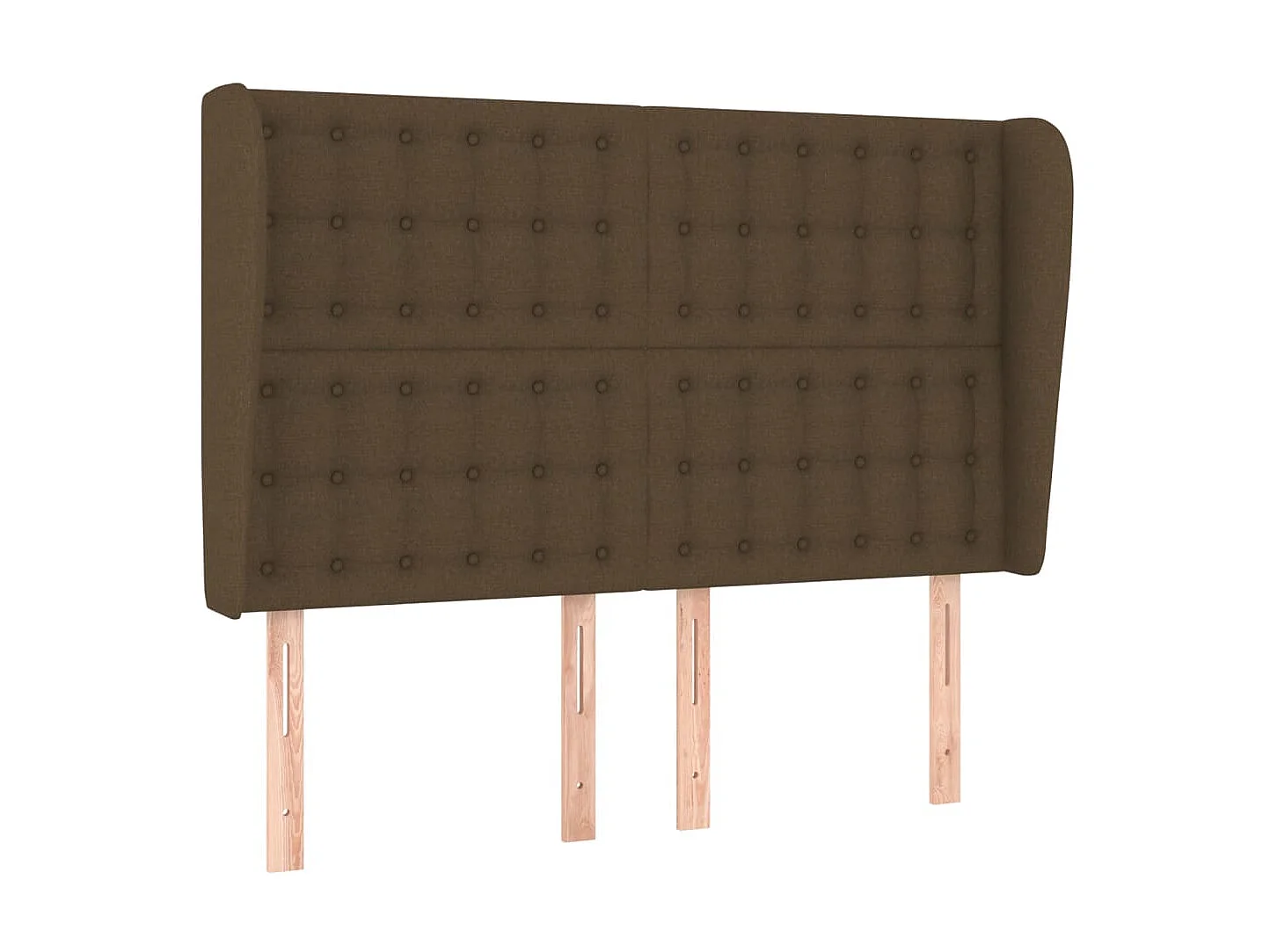Tête de lit avec oreilles Marron foncé 147x23x118/128 cm Tissu POI71494 BonneVie Meuble