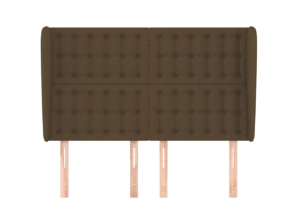 Tête de lit avec oreilles Marron foncé 147x23x118/128 cm Tissu POI71494 BonneVie Meuble