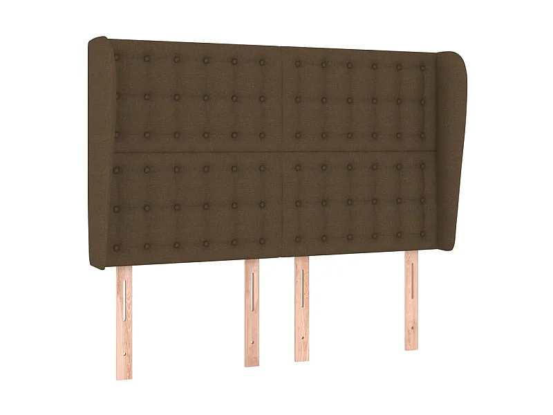 Tête de lit avec oreilles Marron foncé 147x23x118/128 cm Tissu POI71494 BonneVie Meuble