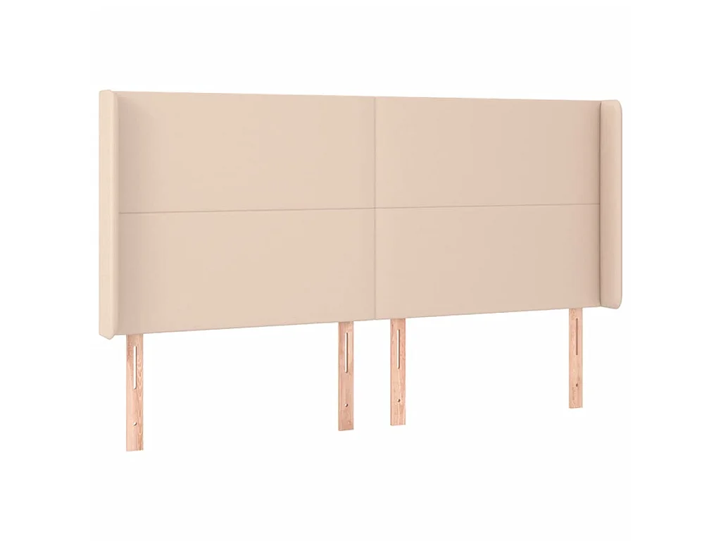 Cabeceira cama c/ LED couro artif. 203x16x118/128 cm cappuccino PT802054