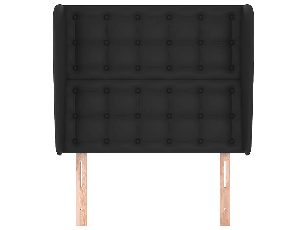 Tête de lit avec oreilles Noir 83x23x118/128 cm Similicuir POI98217 BonneVie Meuble