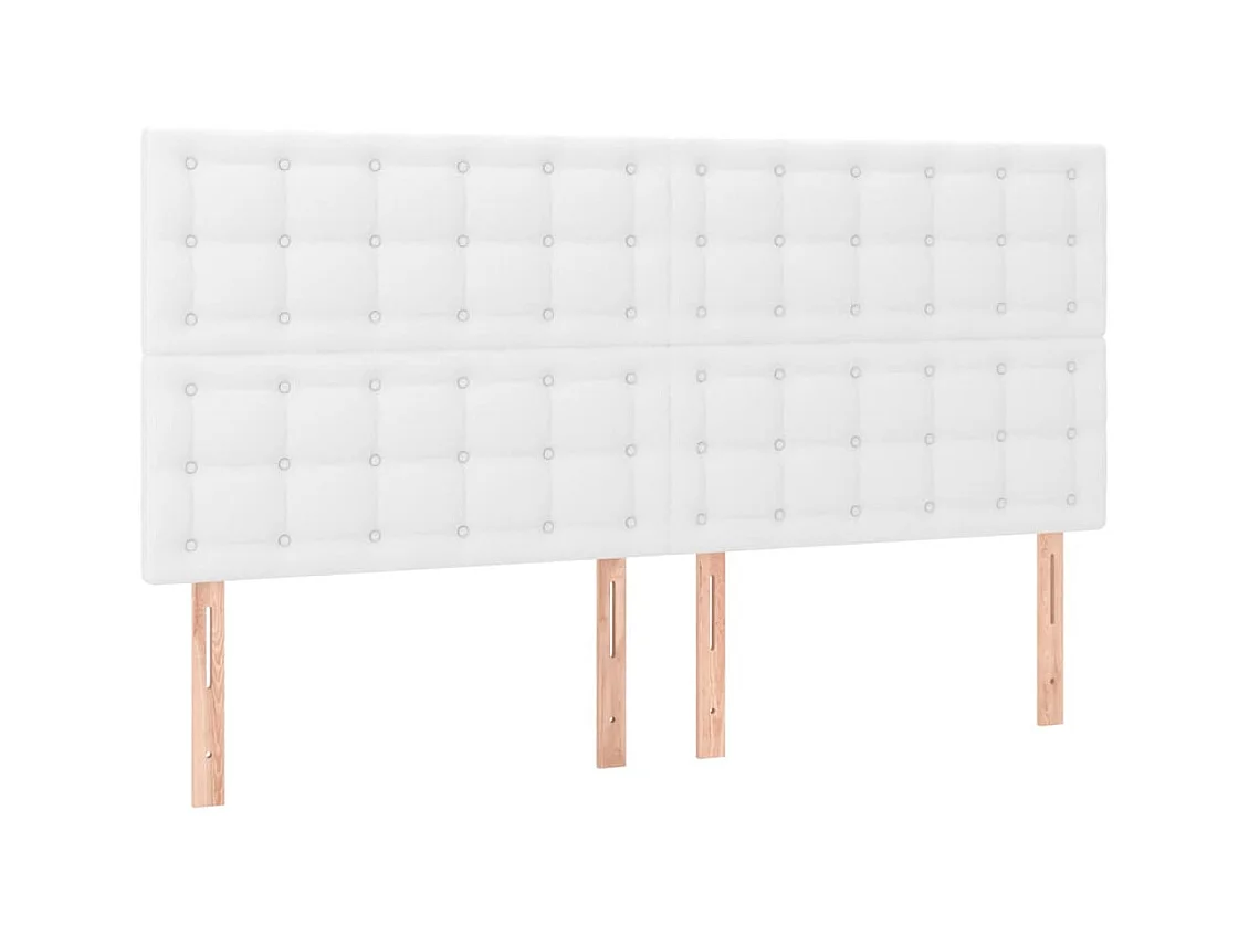 LED Kopfteil,Bettkopfteil Weiß 160x5x118/128 cm Kunstleder -gkd64887