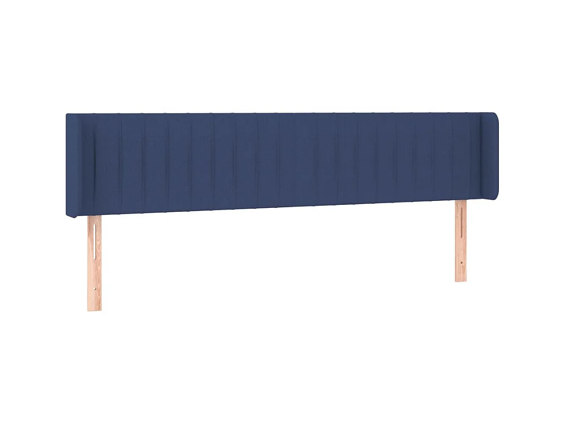 Testiera | Testata del letto ad Orecchio Blu 183x16x78/88 cm in Tessuto