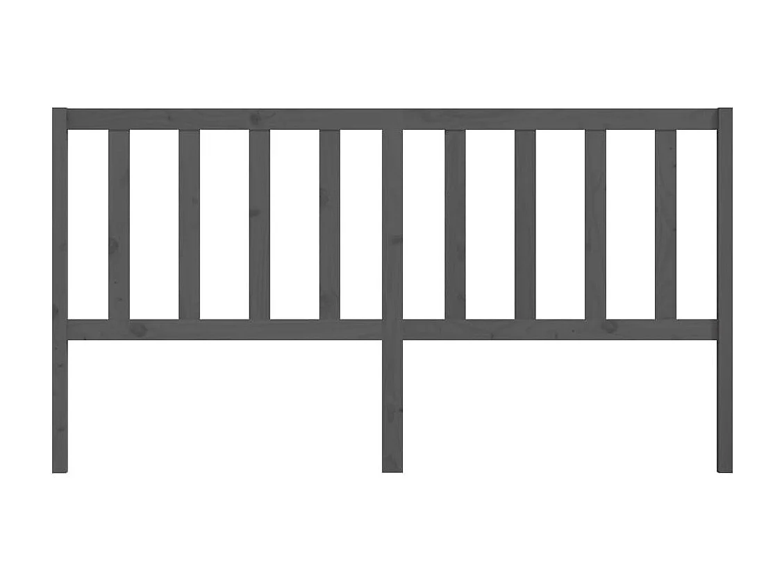 Tête de lit Gris 186x4x100 cm Bois massif de pin POI49225 BonneVie Meuble