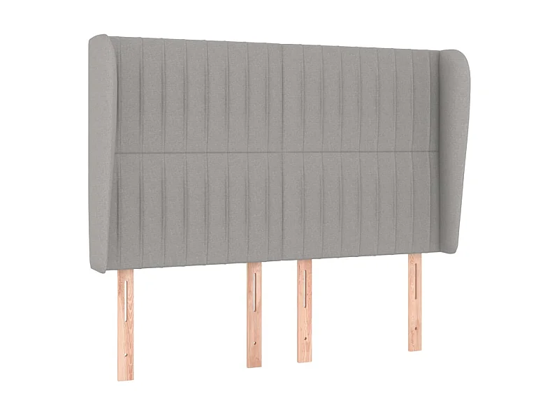 Tête de lit avec oreilles Gris clair 147x23x118/128 cm Tissu POI36521 BonneVie Meuble