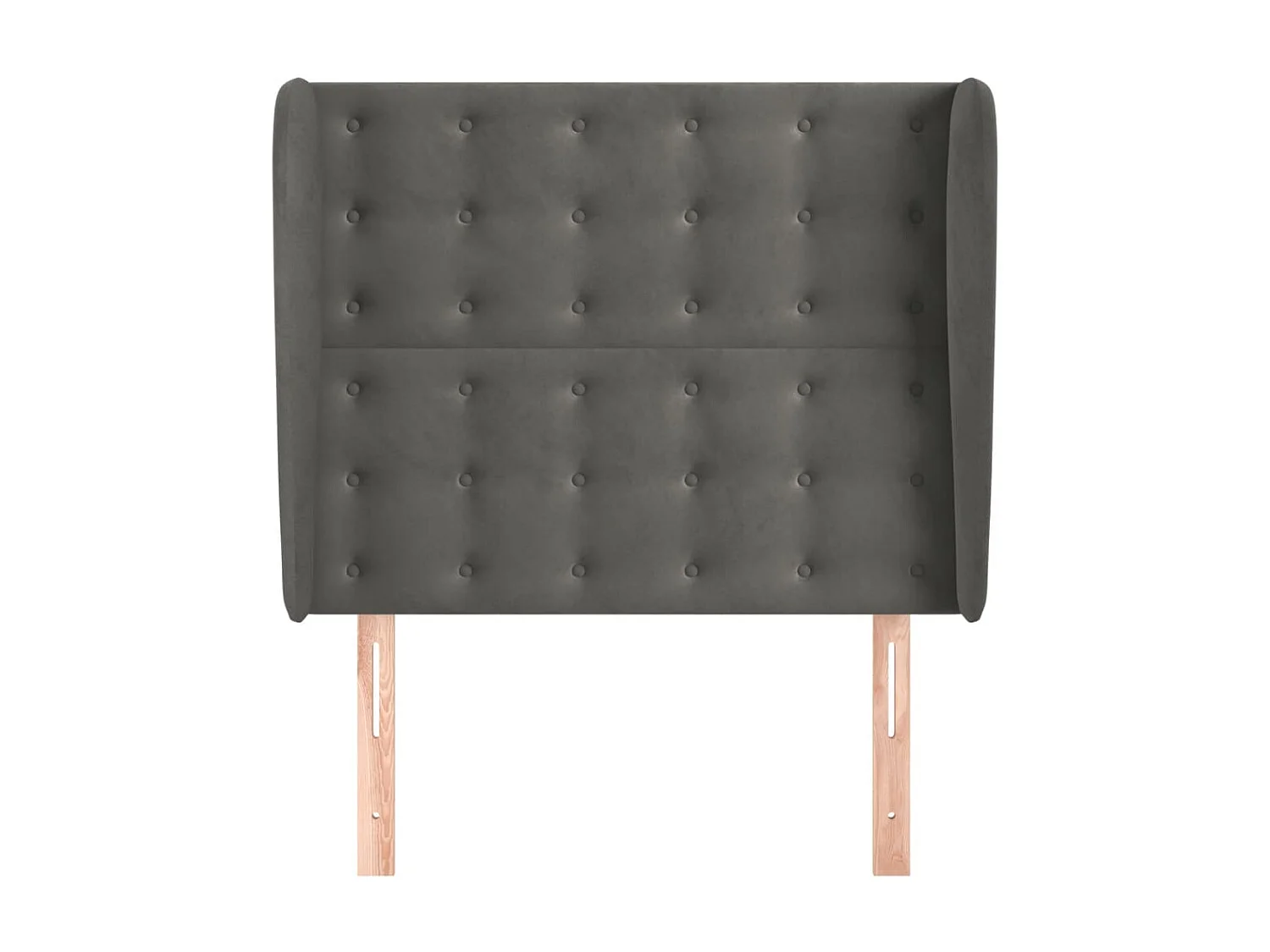 Tête de lit avec oreilles Gris foncé 103x23x118/128 cm Velours POI66318 BonneVie Meuble