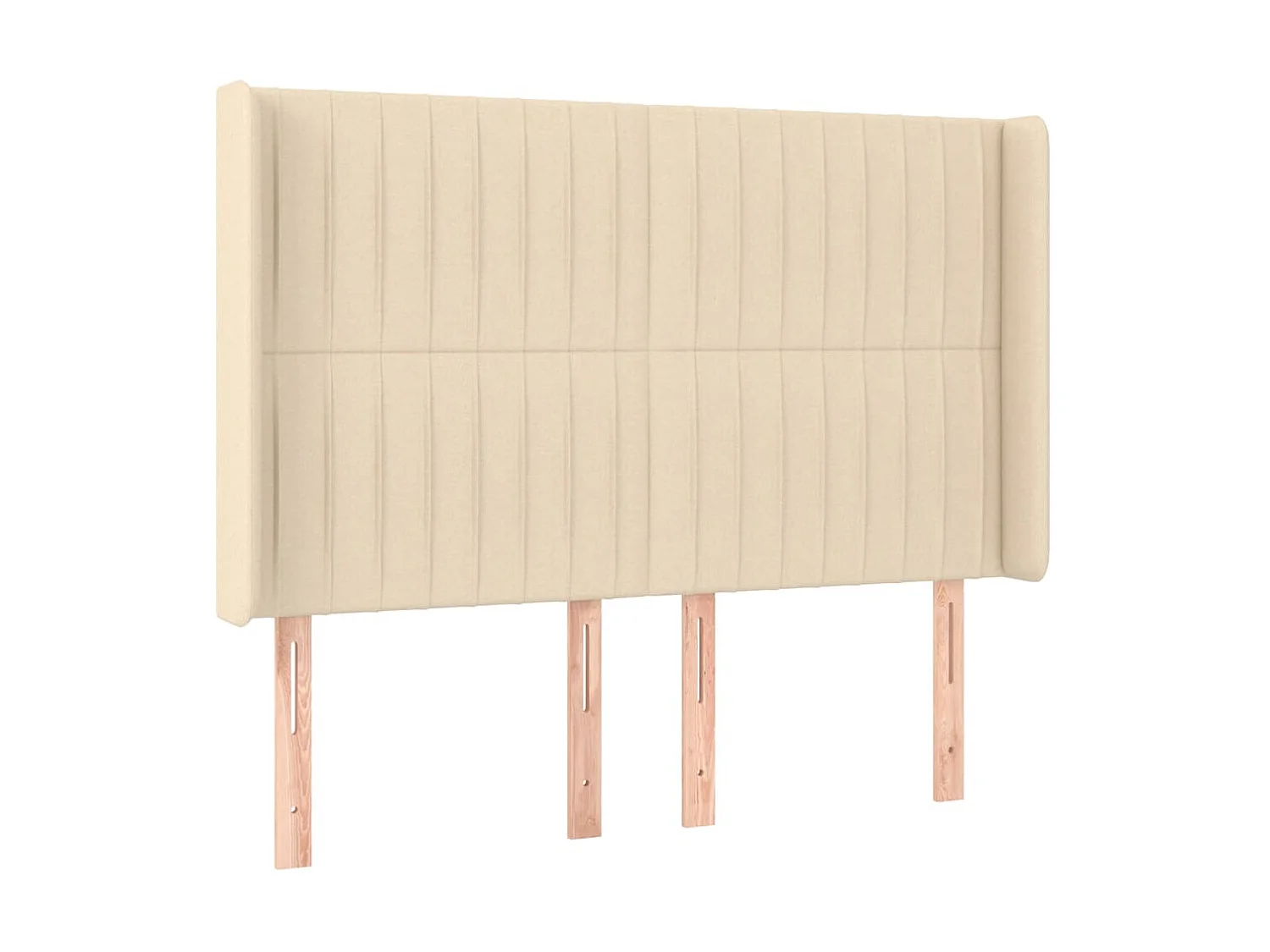 Hoofdbord LED 147x16x118/128 cm stof crèmekleurig NL263687