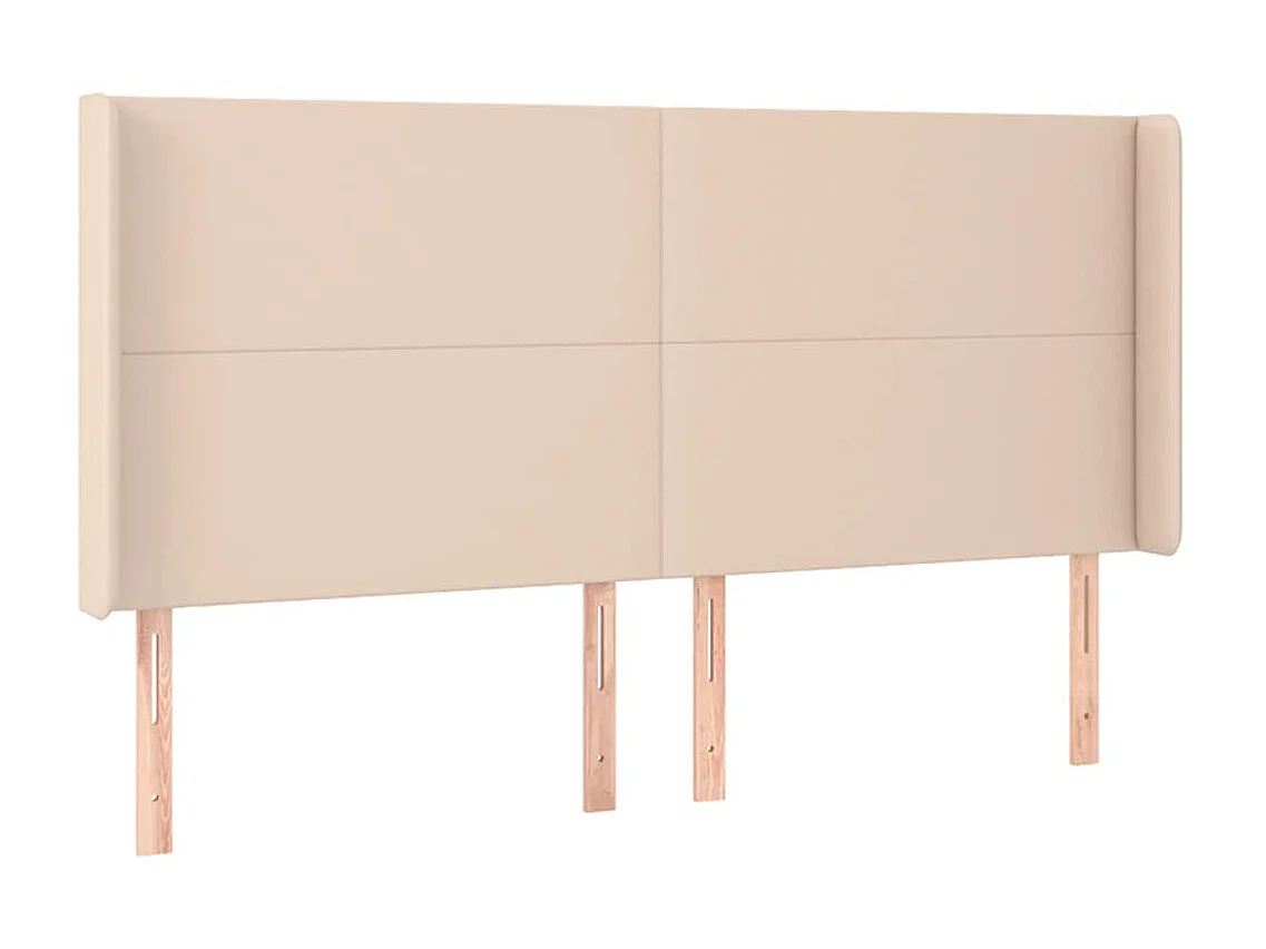 Kopfteil,Bettkopfteil mit Ohren Cappuccino-Braun 183x16x118/128cm Kunstleder -gkd521614