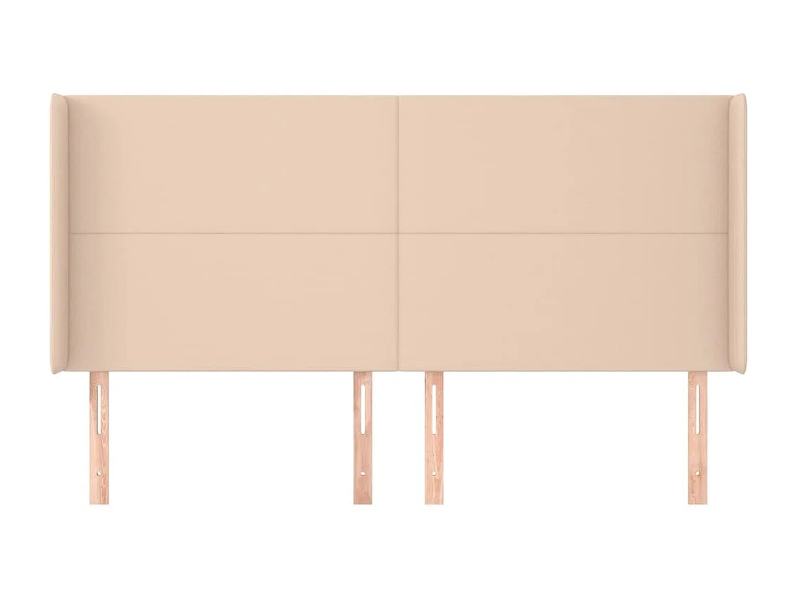 Kopfteil,Bettkopfteil mit Ohren Cappuccino-Braun 183x16x118/128cm Kunstleder -gkd521614