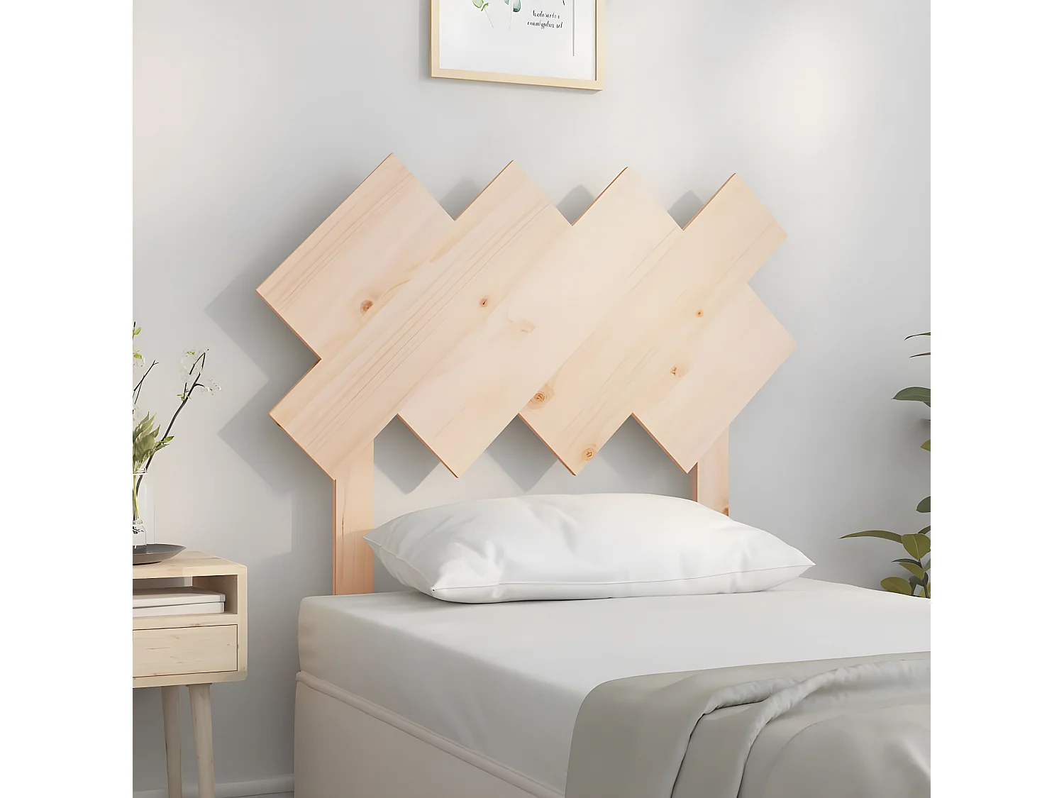 Cabecero de cama madera maciza de pino 92x3x81 cm ES65686