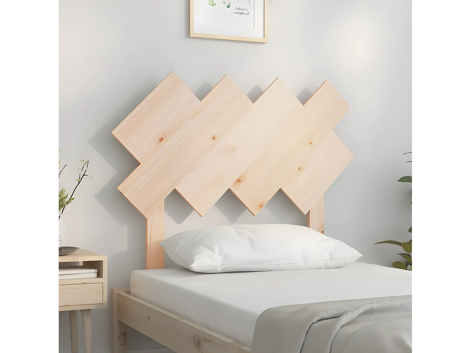 Cabecero de cama madera maciza de pino 92x3x81 cm ES65686