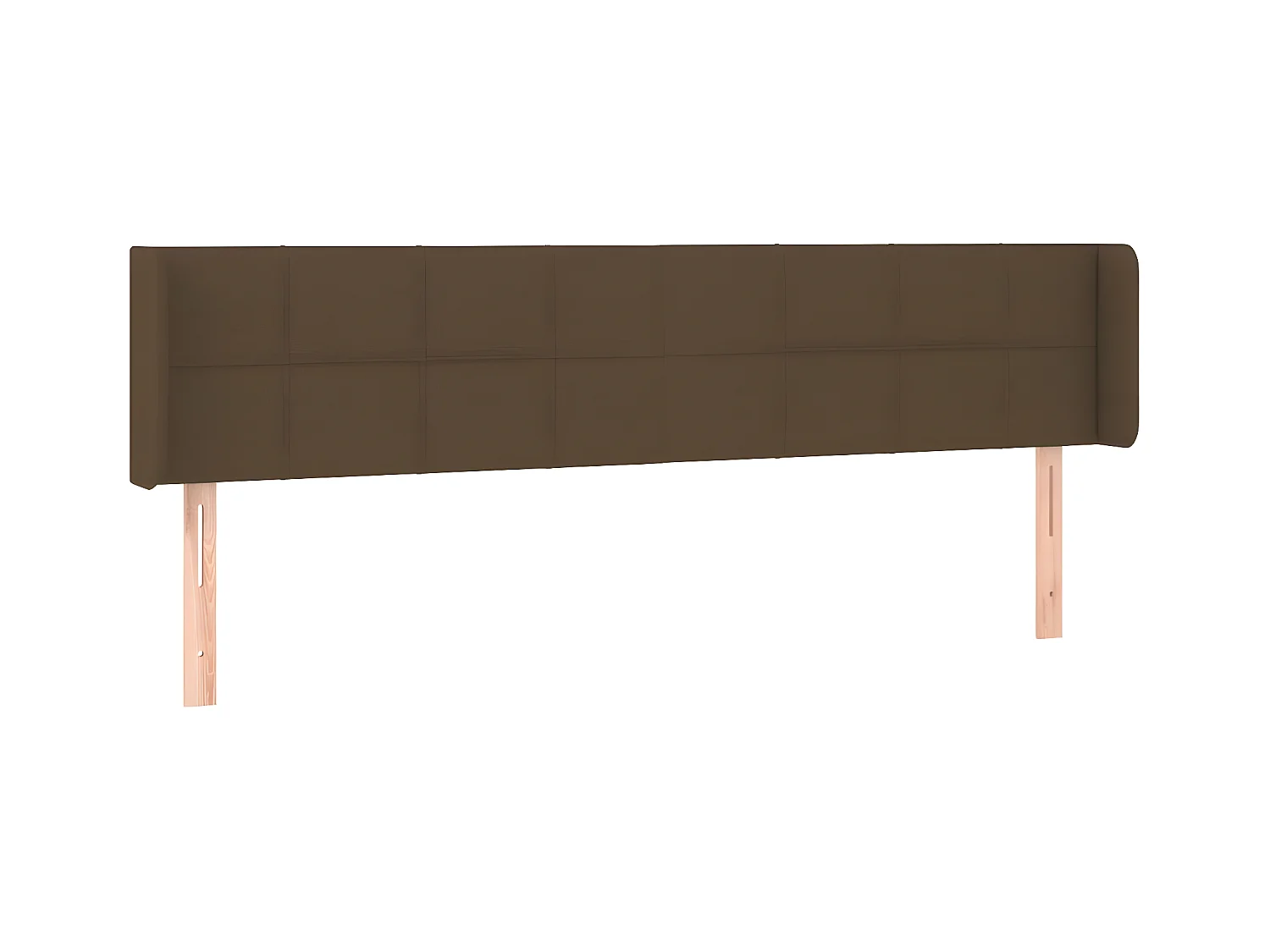 Tête de lit avec oreilles Marron Foncé 183x16x78/88 cm Tissu POI88034 BonneVie Meuble