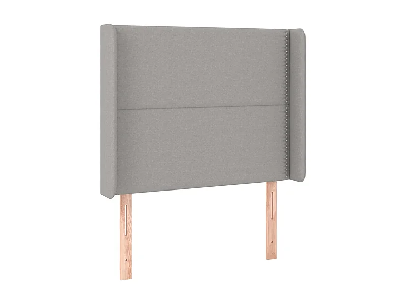 Tête de lit avec oreilles Gris clair 103x16x118/128 cm Tissu POI39708 BonneVie Meuble
