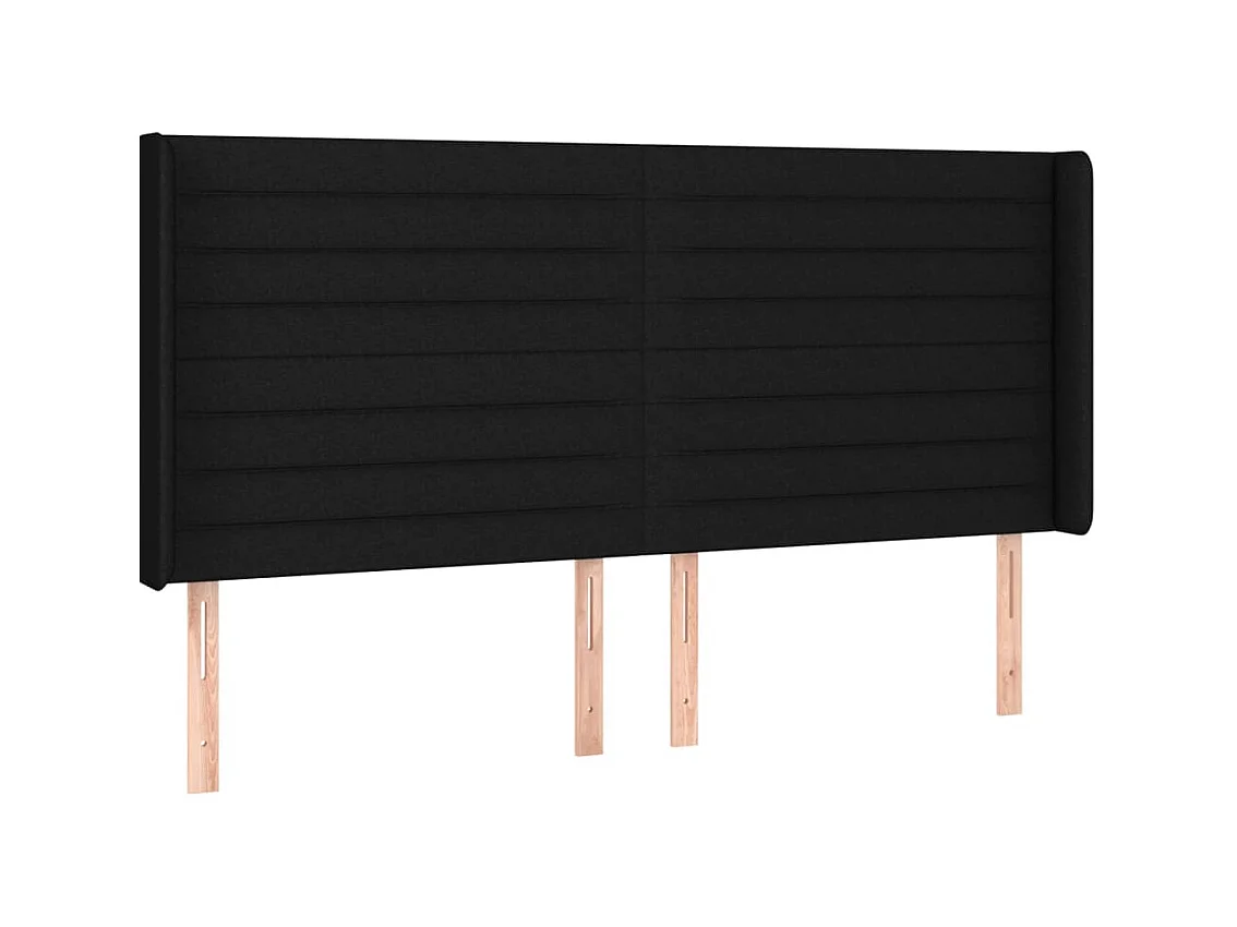 Testiera ad Orecchio Nera 183x16x118/128 cm in Tessuto CFW717602