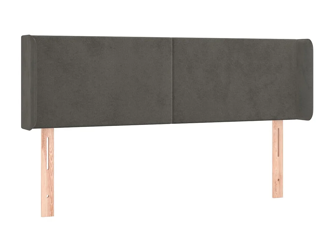 Tête de lit à LED Gris foncé 147x16x78/88 cm Velours POI97398 BonneVie Meuble