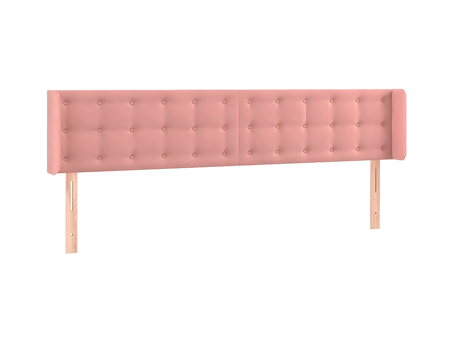 Tête de lit avec oreilles Rose 163x16x78/88 cm Velours POI43147 BonneVie Meuble
