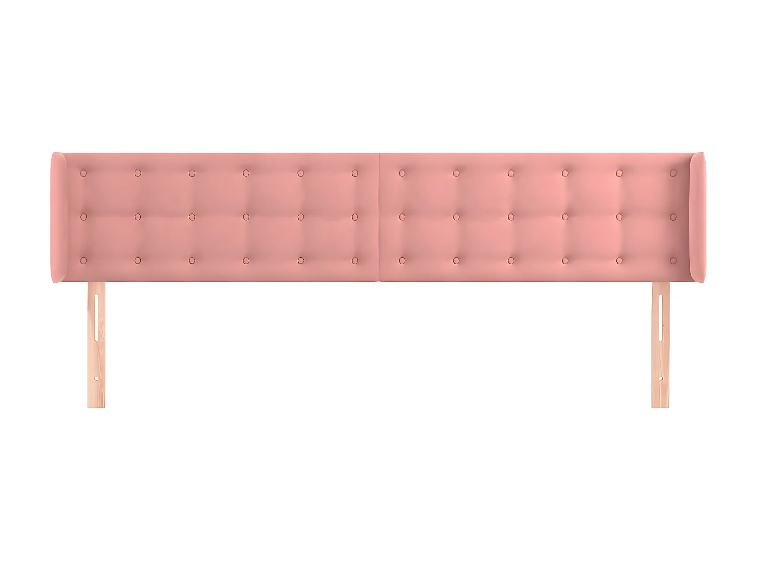 Tête de lit avec oreilles Rose 163x16x78/88 cm Velours POI43147 BonneVie Meuble