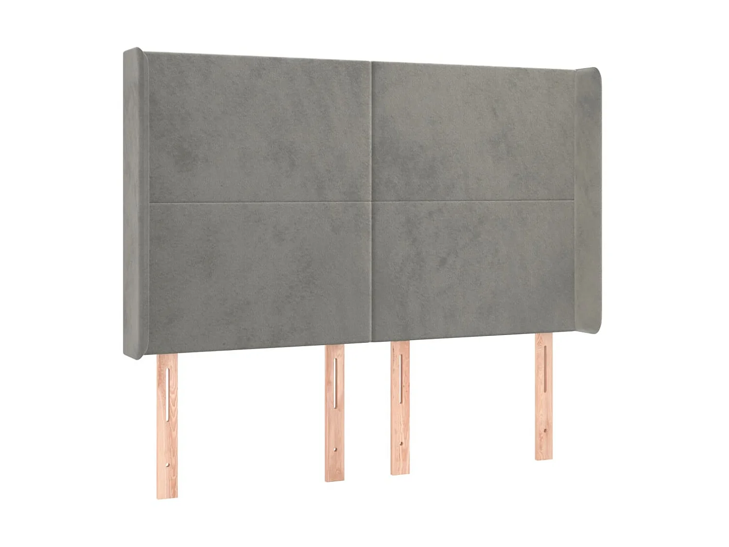 Tête de lit avec oreilles Gris clair 147x16x118/128 cm Velours POI70214 BonneVie Meuble