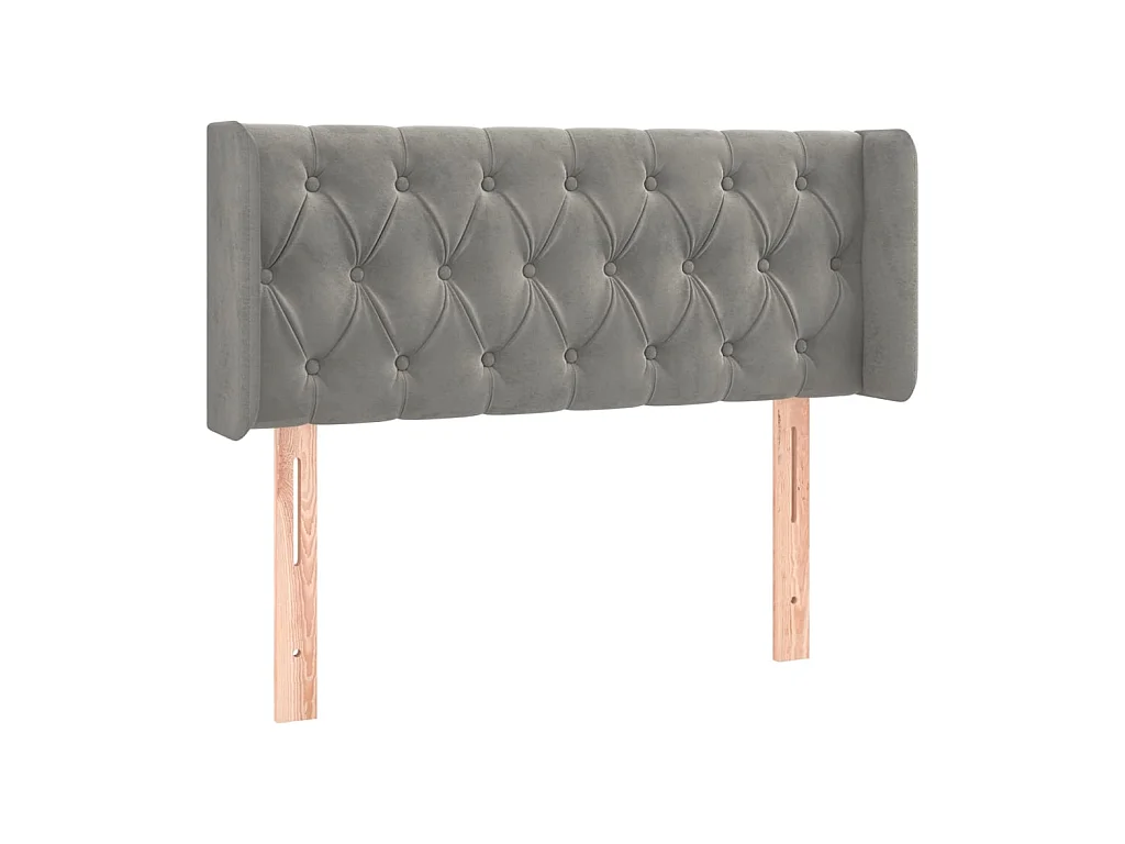 Tête de lit avec oreilles Gris clair 103x16x78/88 cm Velours POI87991 BonneVie Meuble